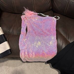 B Darlin Pink Sequin Dress